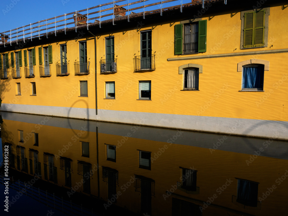 Cassina de Pomm, historic building along the canal Martesana at Milan, Italy