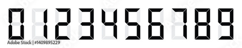 Digital display numbers in seven-segment vector.

