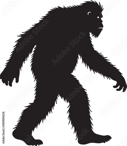 Walking Bigfoot Silhouette – Mythical Creature Illustration

Sasquatch in Motion – Hand-Drawn Forest Legend Art

Monochrome Yeti Sketch – Cryptid in the Wild

