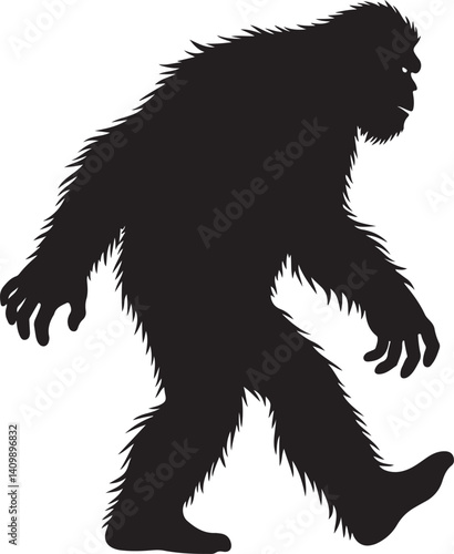 Walking Bigfoot Silhouette – Mythical Creature Illustration

Sasquatch in Motion – Hand-Drawn Forest Legend Art

Monochrome Yeti Sketch – Cryptid in the Wild

