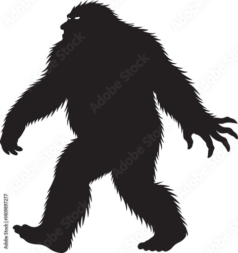 Walking Bigfoot Silhouette – Mythical Creature Illustration

Sasquatch in Motion – Hand-Drawn Forest Legend Art

Monochrome Yeti Sketch – Cryptid in the Wild

