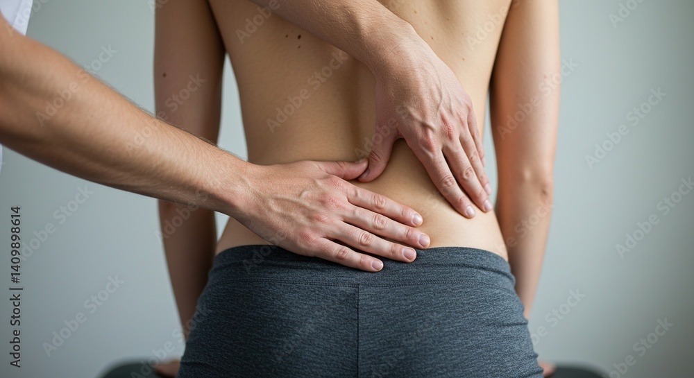 Back pain treatment by professional hand
