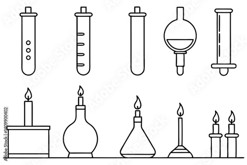 lab safety equipment line art for safe lab