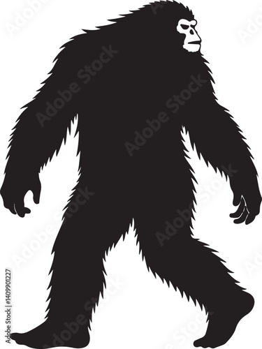 Walking Bigfoot Silhouette – Mythical Creature Illustration

Sasquatch in Motion – Hand-Drawn Forest Legend Art

Monochrome Yeti Sketch – Cryptid in the Wild

