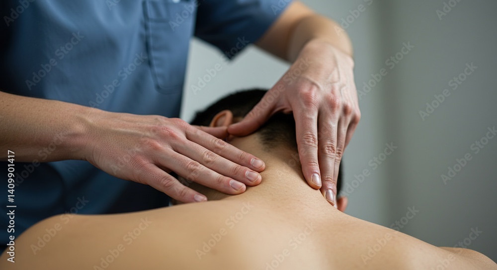 Massage therapist working on patient