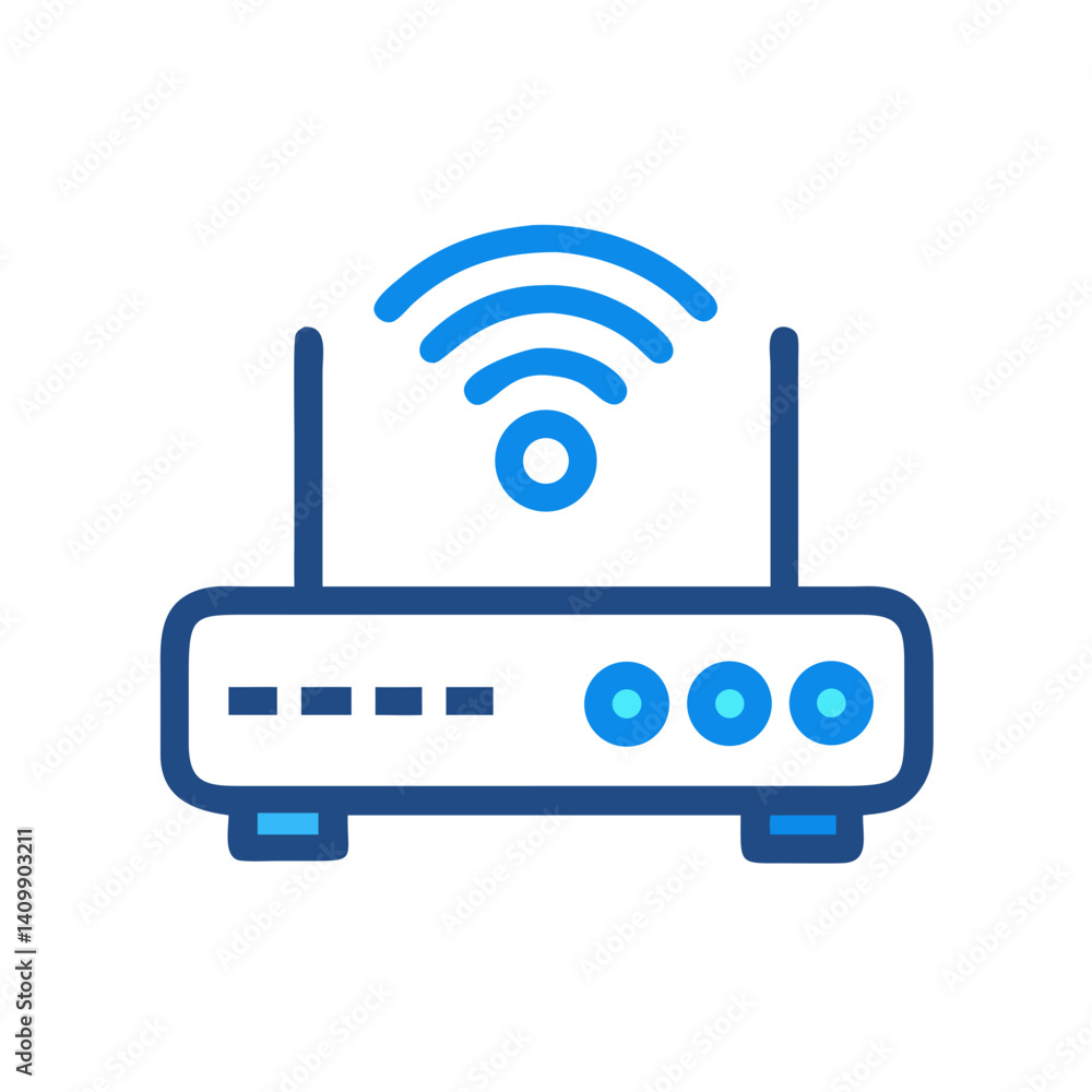 Router Icon Representing Network Connection and Internet Access Device Router Icon Representing Network Connection and Internet Access Device