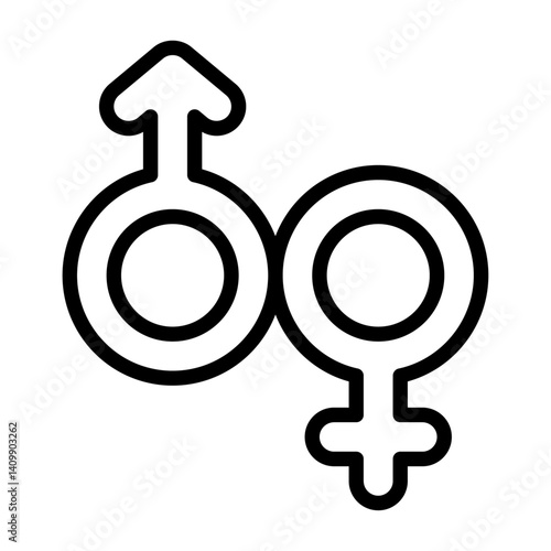 gender outline icon. gender identity black line illustration.