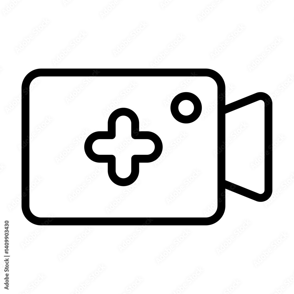 Fototapeta premium add video outline icon. video black line illustration.