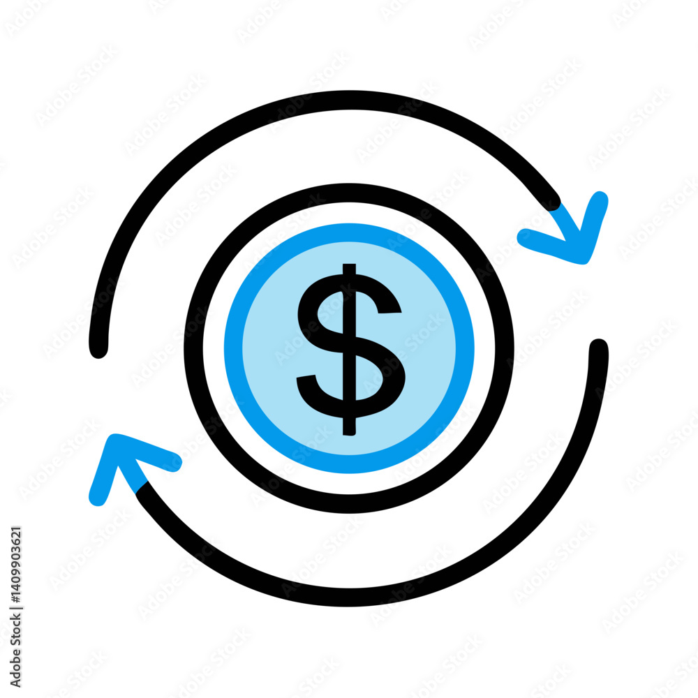 Dollar Coin Icon Representing Currency, Finance, and Monetary Value Dollar Coin Icon Representing Currency, Finance, and Monetary Value