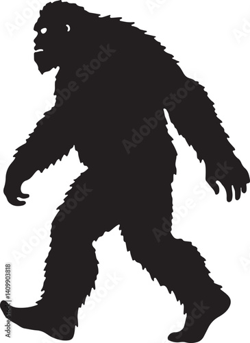 Walking Bigfoot Silhouette – Mythical Creature Illustration

Sasquatch in Motion – Hand-Drawn Forest Legend Art

Monochrome Yeti Sketch – Cryptid in the Wild

