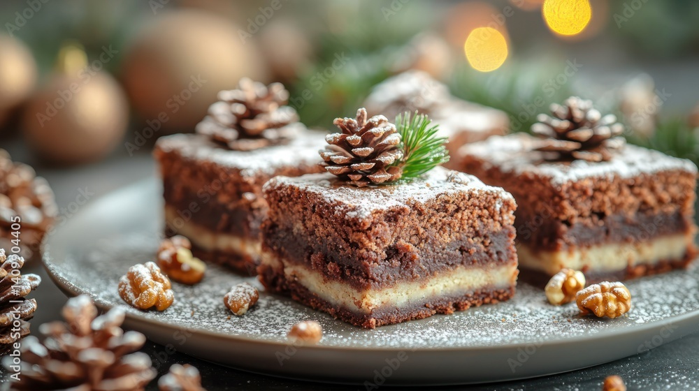 Festive Chocolate Brownie Squares Festive Chocolate Brownie Squares