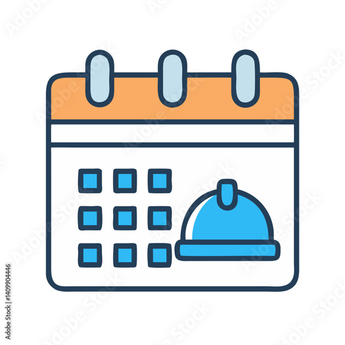 Construction Calendar Icon Representing Project Timeline and Building Schedule