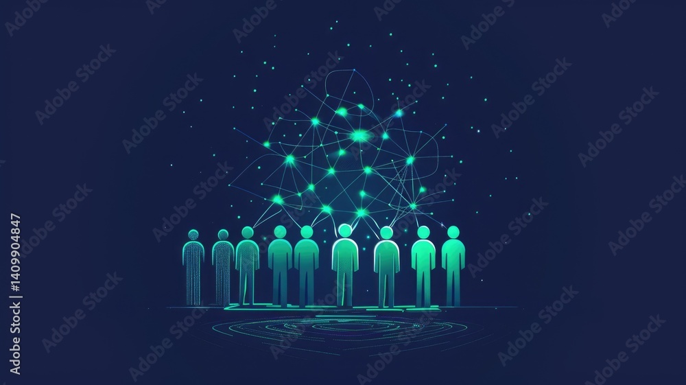 Human avatar gathering as group representation unity of people. Minimal style icons in digital form symbolized connection of network in community or teamwork of business team in organization. AIG53. Human avatar gathering as group representation unity of people. Minimal style icons in digital form symbolized connection of network in community or teamwork of business team in organization. AIG53.