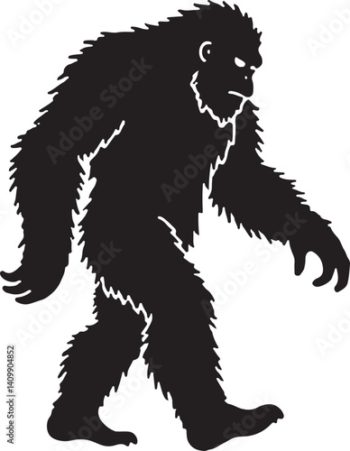 Walking Bigfoot Silhouette – Mythical Creature Illustration

Sasquatch in Motion – Hand-Drawn Forest Legend Art

Monochrome Yeti Sketch – Cryptid in the Wild

