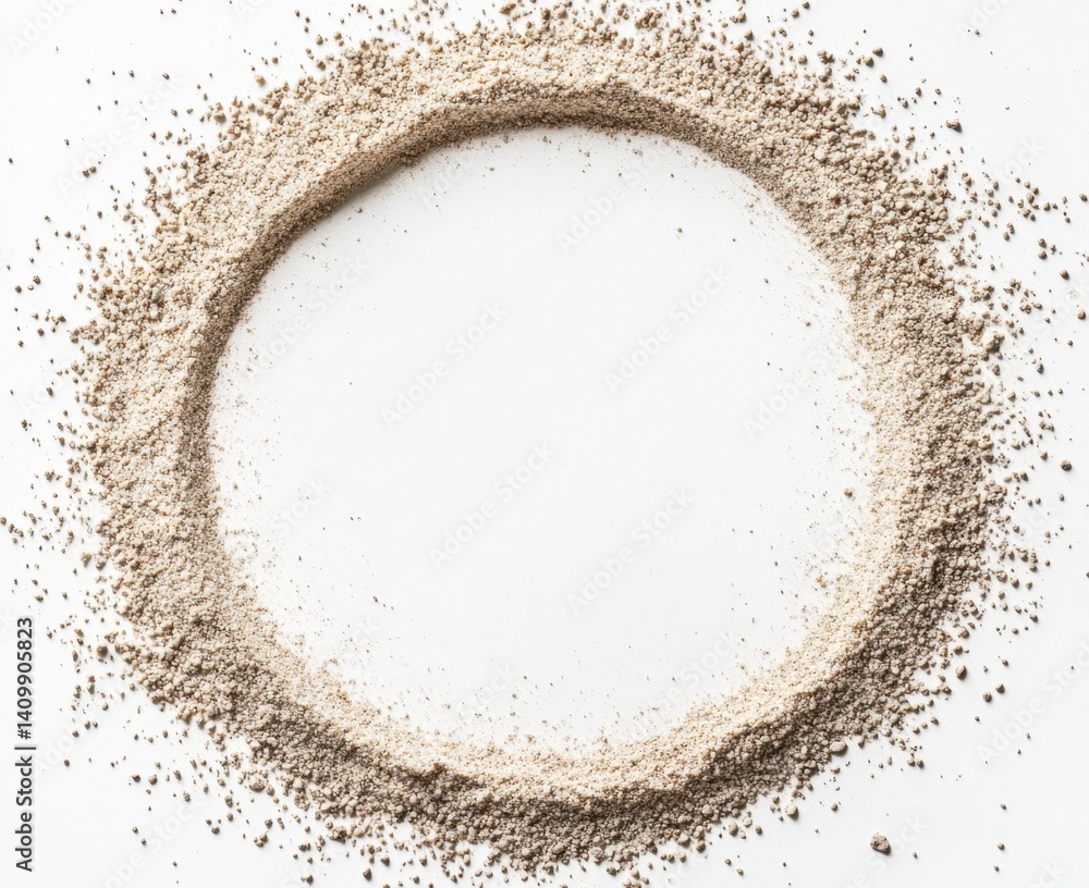 custom made wallpaper toronto digitalCircular Arrangement of Fine Sand or Powder on White Background