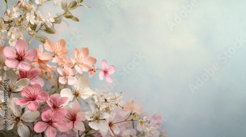 Easter decoration chick ornaments festive banners. Delicate Blossom Harmony Pale Petals on Light Backdrop Floral Beauty Gentle Hues Artistic Presentation.