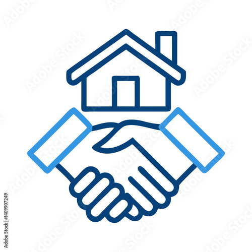 Real Estate Handshake Deal Icon Representing Property Agreements, Sales, and Real Estate Transactions