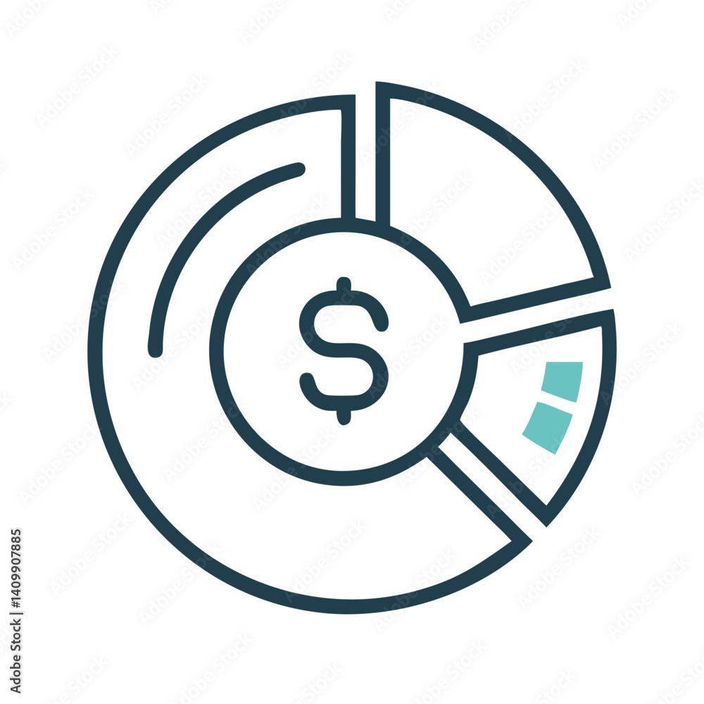 Pie Chart Icon Representing Data Analysis, Financial Breakdown, and Statistical Reporting Pie Chart Icon Representing Data Analysis, Financial Breakdown, and Statistical Reporting