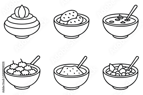 lam chowder line art vector design of chowder