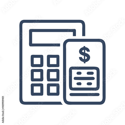 Calculator Icon Representing Mathematical Calculation, Budgeting, and Financial Planning