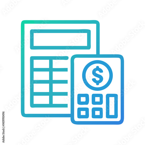 Calculator Icon Representing Mathematical Calculation and Financial Computation