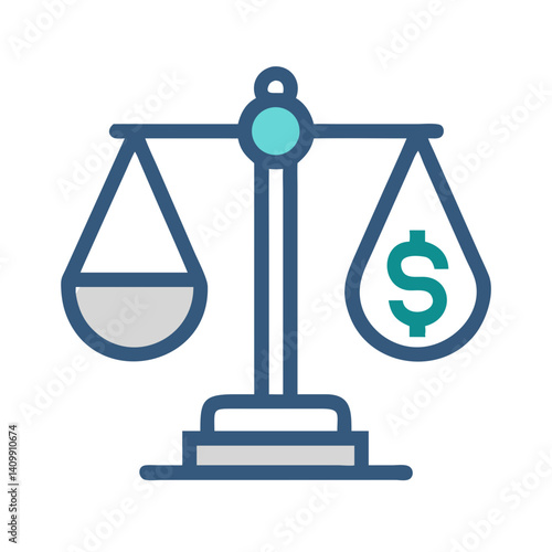 Scale Icon Representing Weight Measurement and Legal Balance