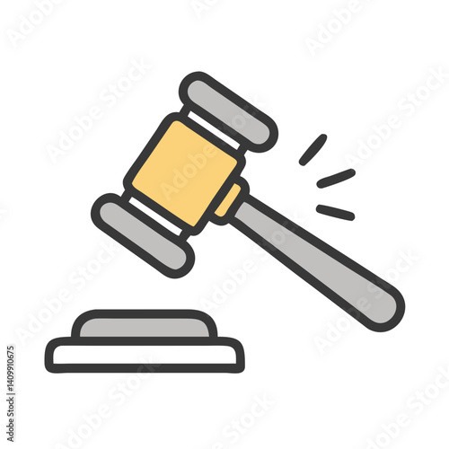 Gavel Icon Representing Legal Judgment and Court Authority