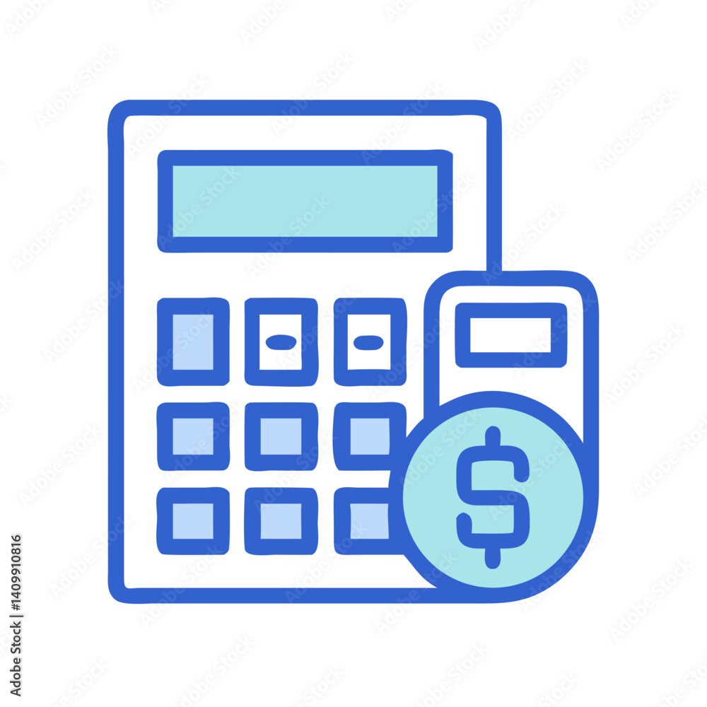 Calculator Icon Representing Mathematical Calculation and Financial Tool Calculator Icon Representing Mathematical Calculation and Financial Tool