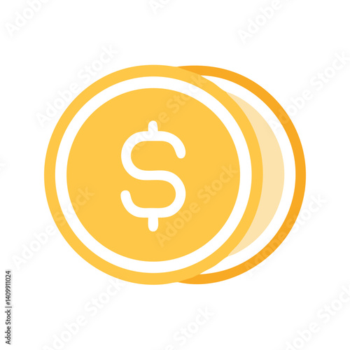 Dollar Coin Icon Representing Currency, Wealth, and Financial Value