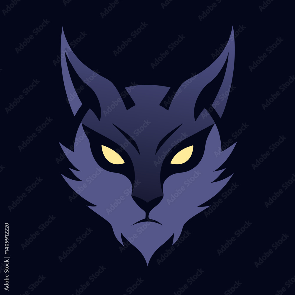 Fototapeta premium black cat logo on a black background