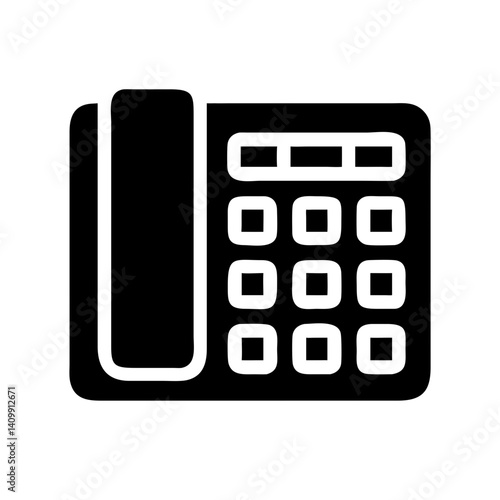 Office Telephone Keypad Icon Representing Landline Dialing or Desk Phone Input