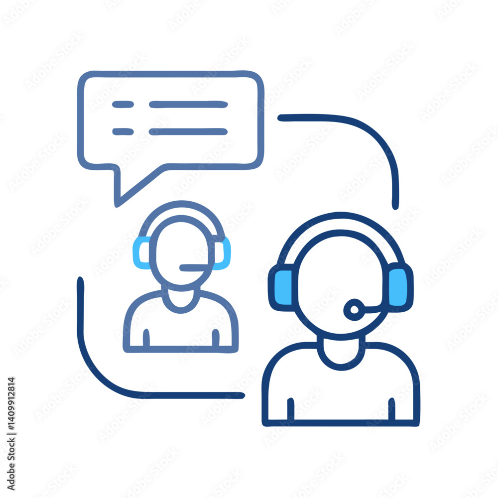 Customer Support Chat Icon Representing Online Help or Assistance Service Customer Support Chat Icon Representing Online Help or Assistance Service