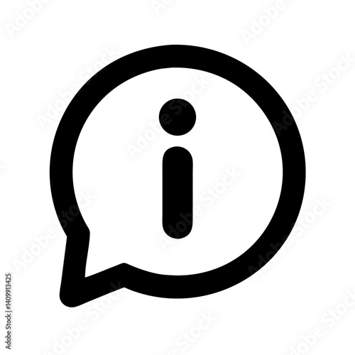 Information Speech Bubble Icon Representing Help Message and Digital Communication