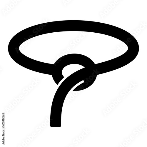 Cowboy lasso tool solid icon, west deserti concept. Vector graphics. Leather horse whip sign on white background, glyph style mobile or design.