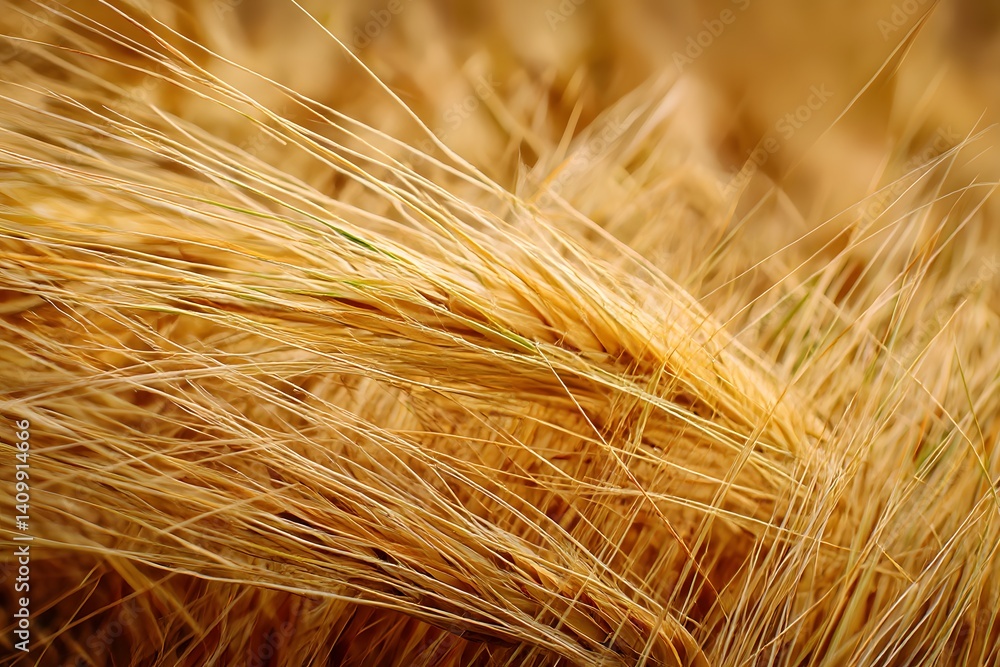 Fototapeta premium Macro of wheat grain texture earthy yellow tones 
