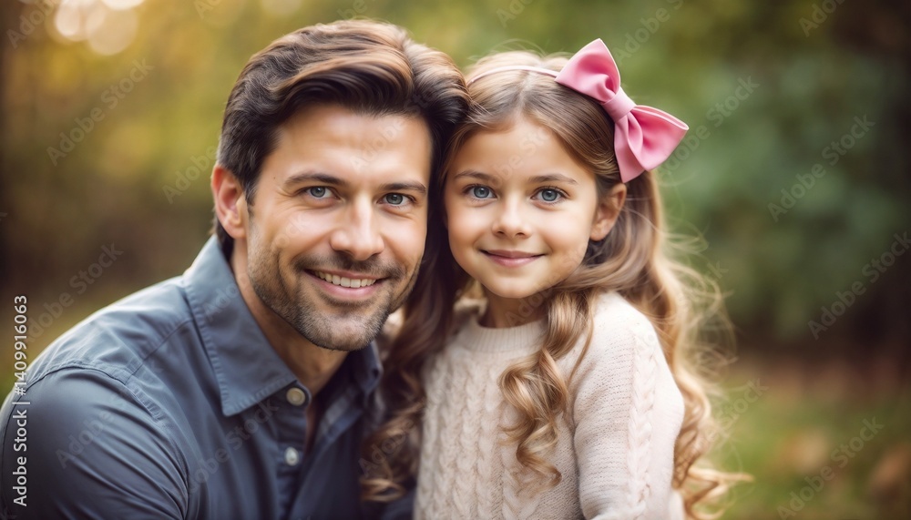 loving father and daughter happy together close up portrait with soft background blur loving father and daughter happy together close up portrait with soft background blur