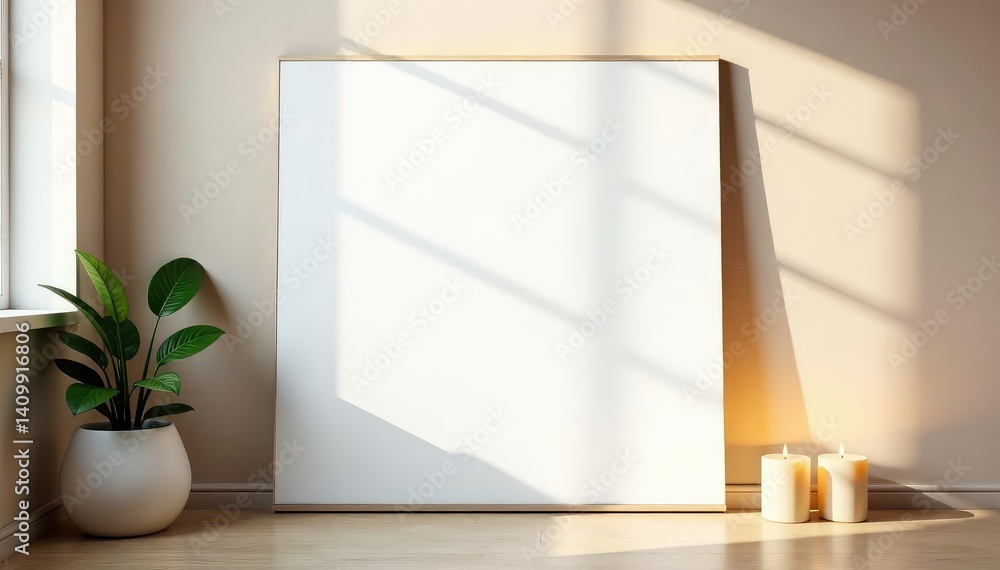 Obraz premium Crisp white canvas, ready for product display, selling, clean