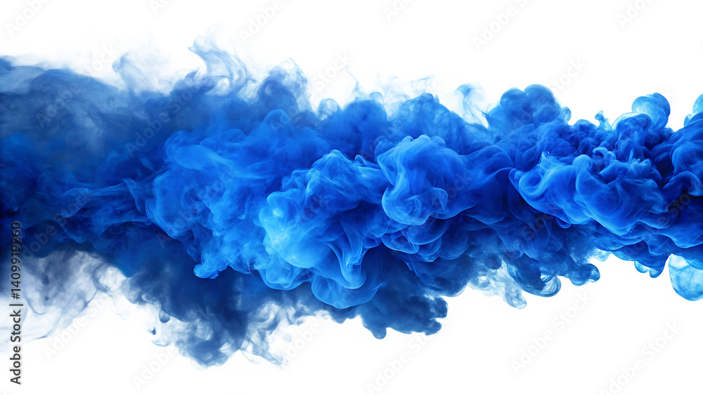 Fototapeta premium a blue smoke explosion border isolated on white background PNG , AI GENERATED