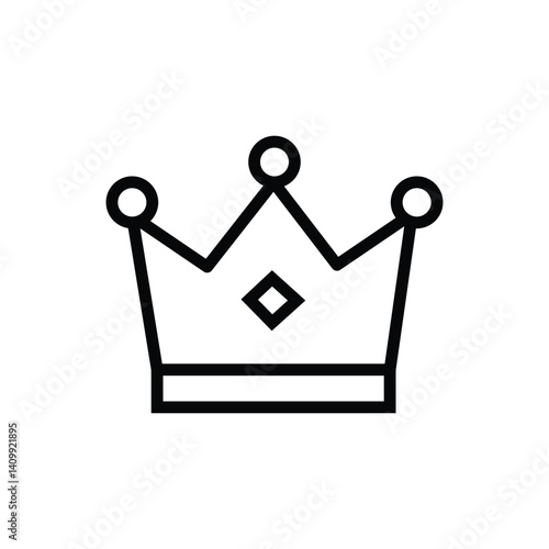 crown line icon queen line icon vector on white background.