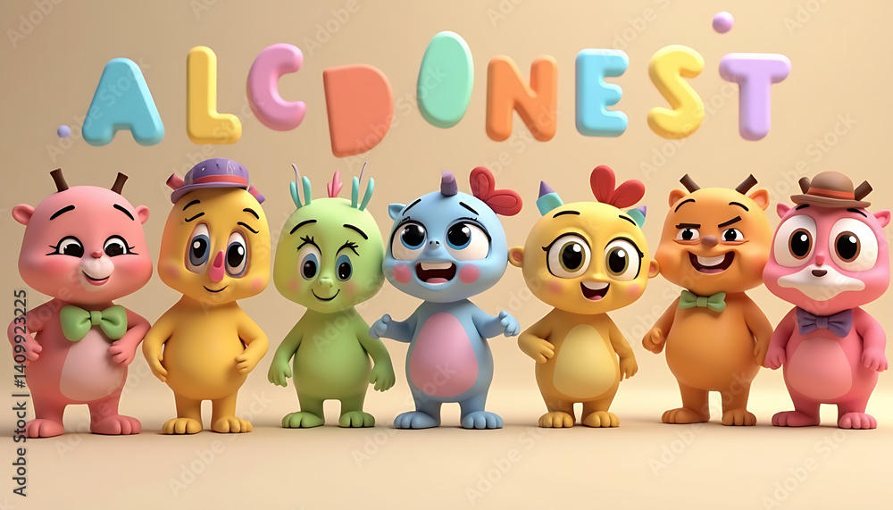 Naklejka premium Alphabet Learning – Educational Visuals for Kids