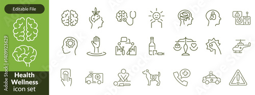 Public health icon set. Containing community health, disease prevention, health protection, medical services, health awareness, hygiene, handwashing and more. Solid vector icons collection.