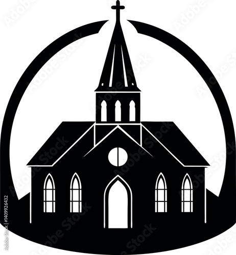 church silhouette vector