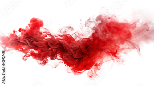red smoke  isolated on white background