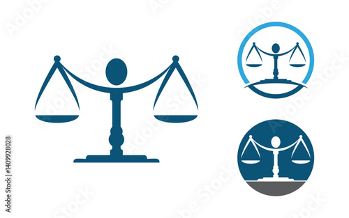 Justice law Icon logo Vector illustration design template v.6