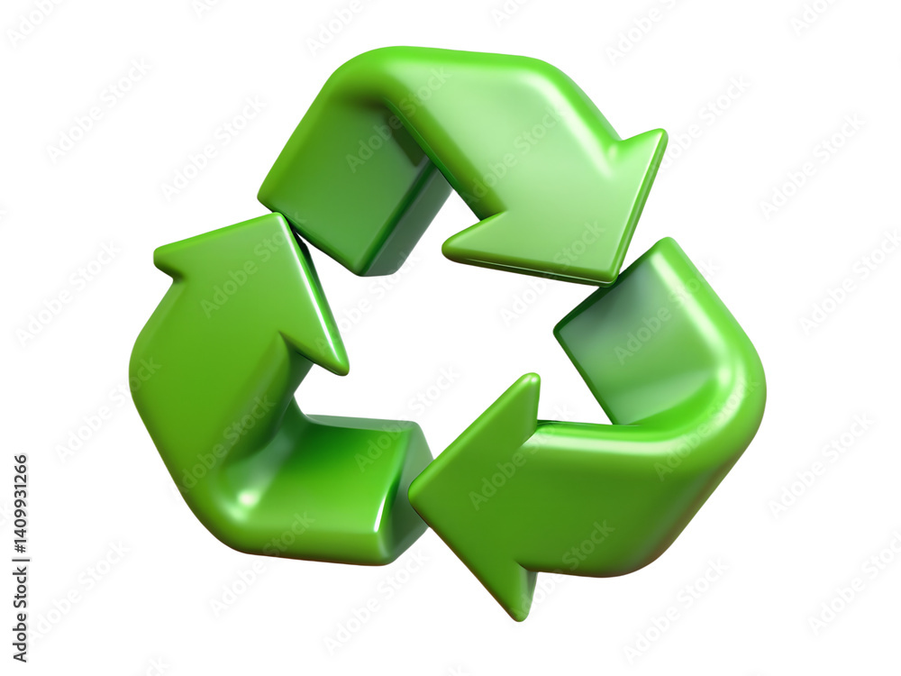 Fototapeta premium 3d recycle symbol. 