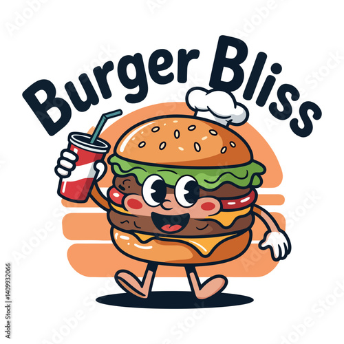 Burger Mascot Logo
