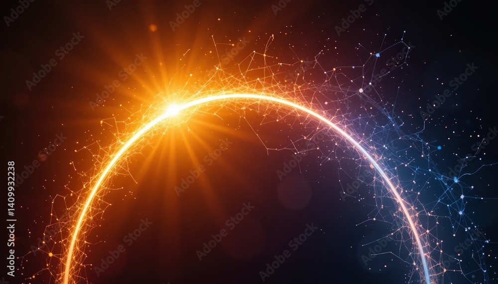 Fototapeta premium Celestial event solar eclipse outer space digital art cosmic environment illuminated viewpoint astronomical concept for seo impact