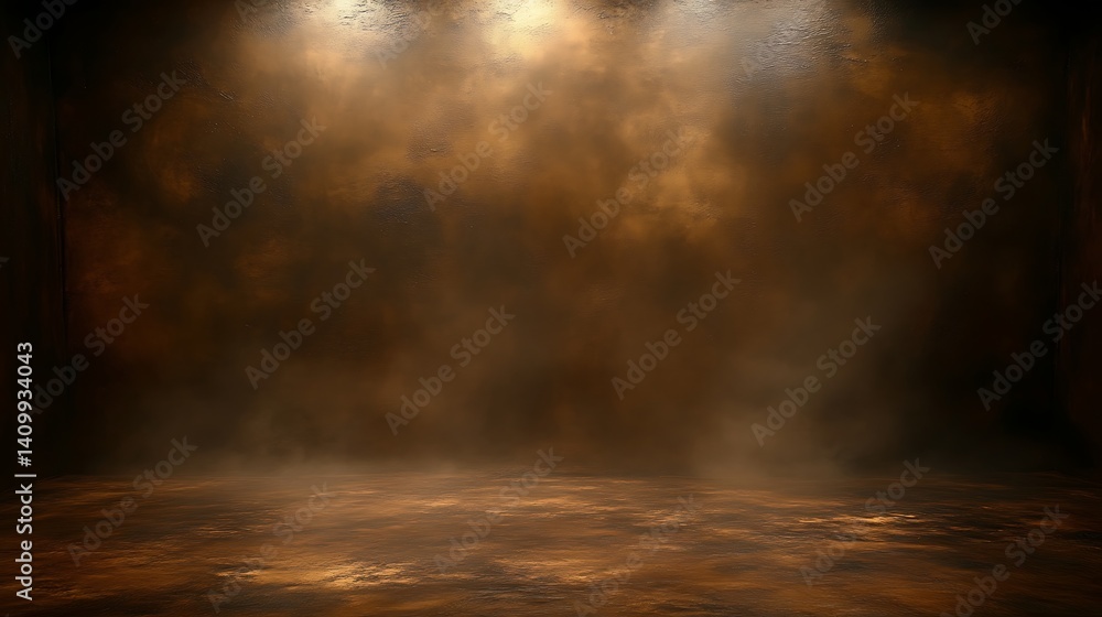 Fototapeta premium Dark Brown Room With Foggy Lighting