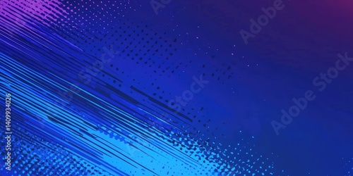 Abstract Gradient Background, Diagonal Lines, Dots Pattern in Pink, Blue and Purple