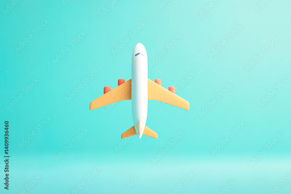 Fototapeta premium Colorful airplane against a vibrant background